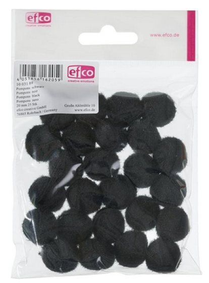 Pompons schwarz 10mm